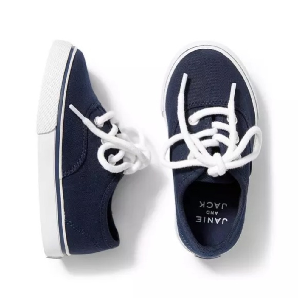 Janie and Jack Navy Twill Sneaker size 5
